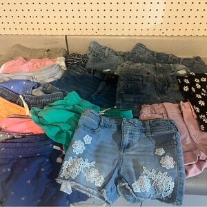 Kids Denim Shorts with Floral Lace Accents